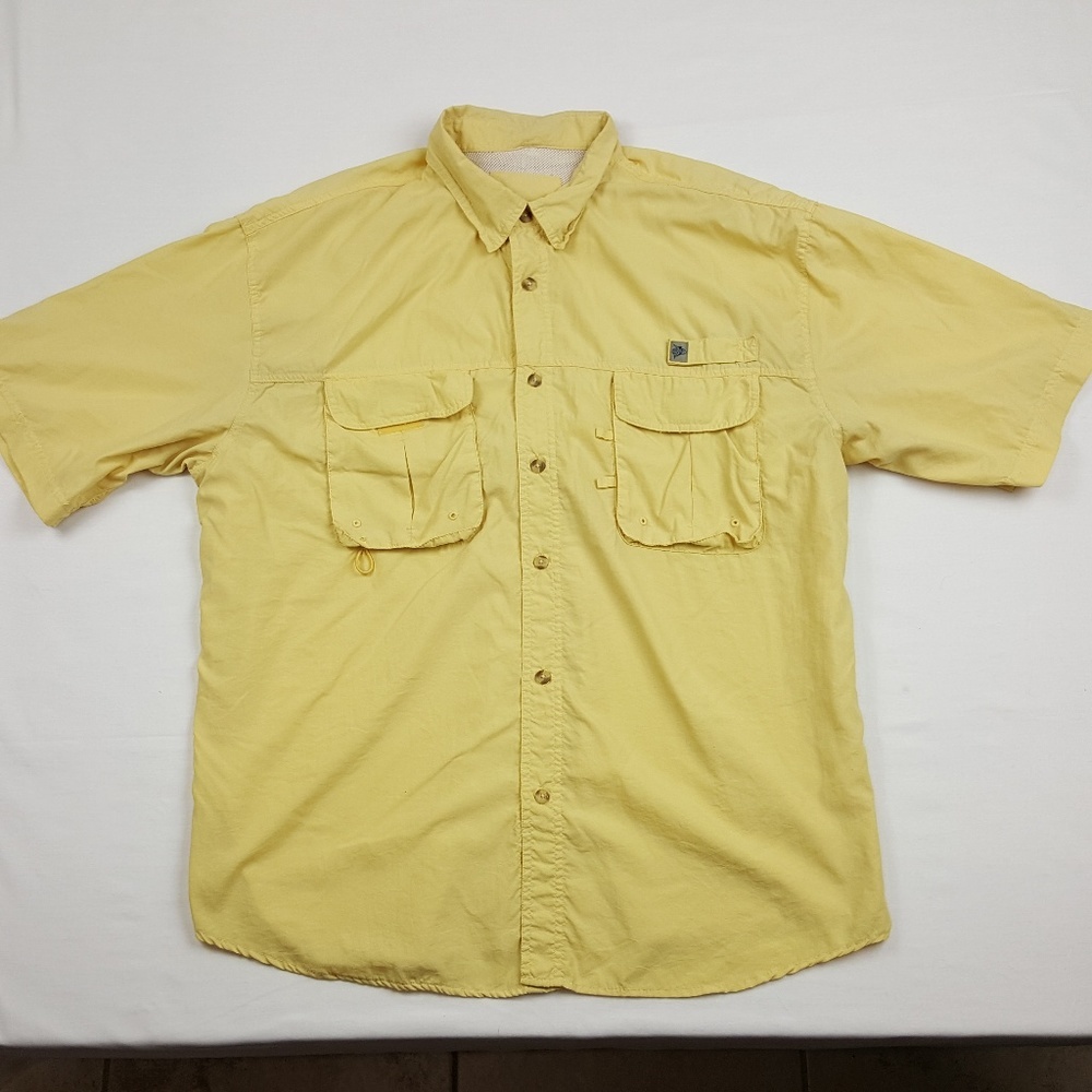 Reel Legends Men's Vented Fishing Shirt Size XL Yellow